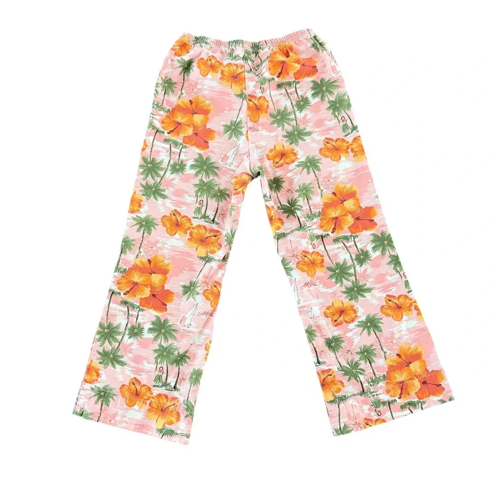 VTG Gymboree 2002 Little Hula Girl Y2K Tropical Pants XXL 7 Pull-on Beach Resort